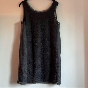 J CREW dark gray rosette cocktail dress size 10 ADORABLE!!!